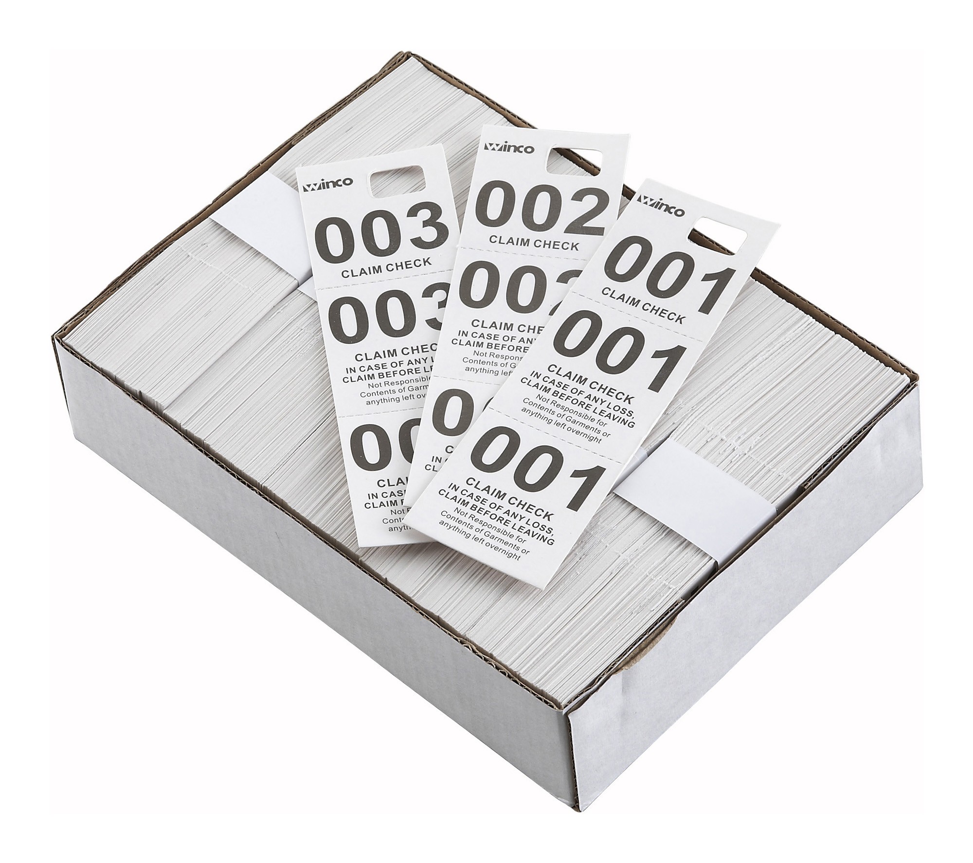 Winco CCK-5WT White Coat Check Tags (500 Pieces per Box)