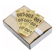 Winco CCK-5YL Yellow Coat Check Tags (500 Pieces per Box)