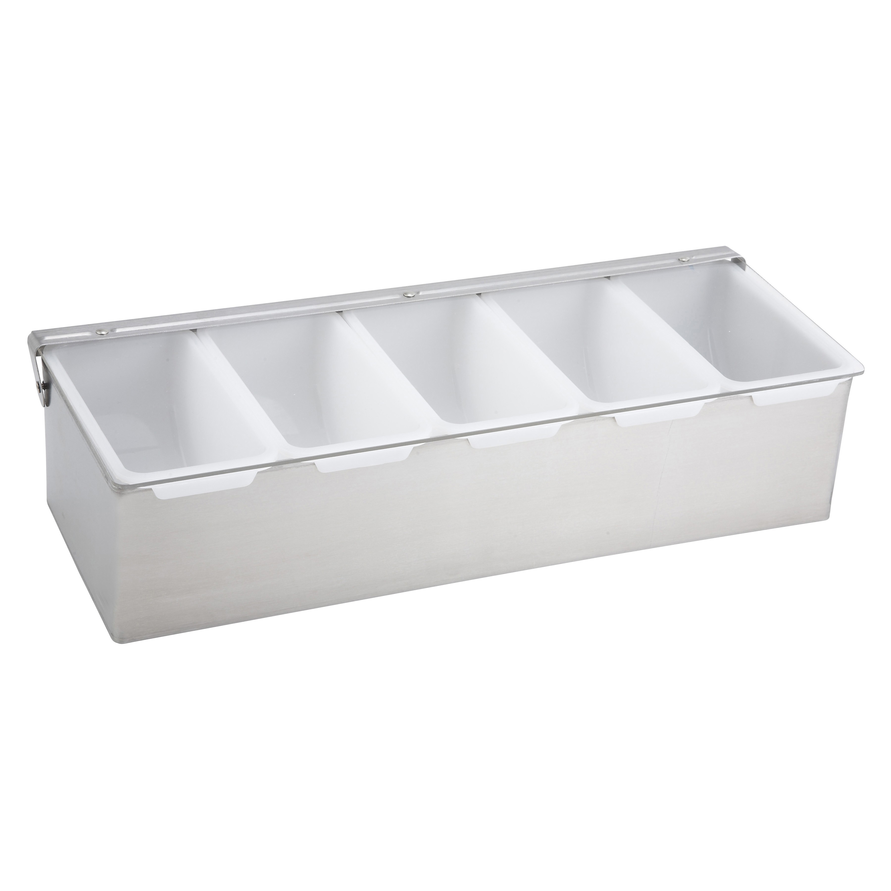 Winco CDP-5 Stainless Steel 5-Compartment Condiment Caddy