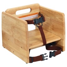 Winco CHB-701 Natural Wood Stackable Booster Seat