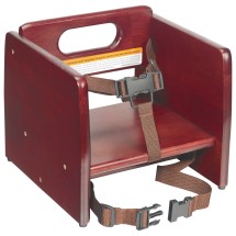 Winco CHB-703 Mahogany Wood Stackable Booster Seat