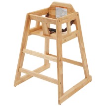 Winco CHH-101 Natural Wood Finish Stacking Hi-Chair (K/D)