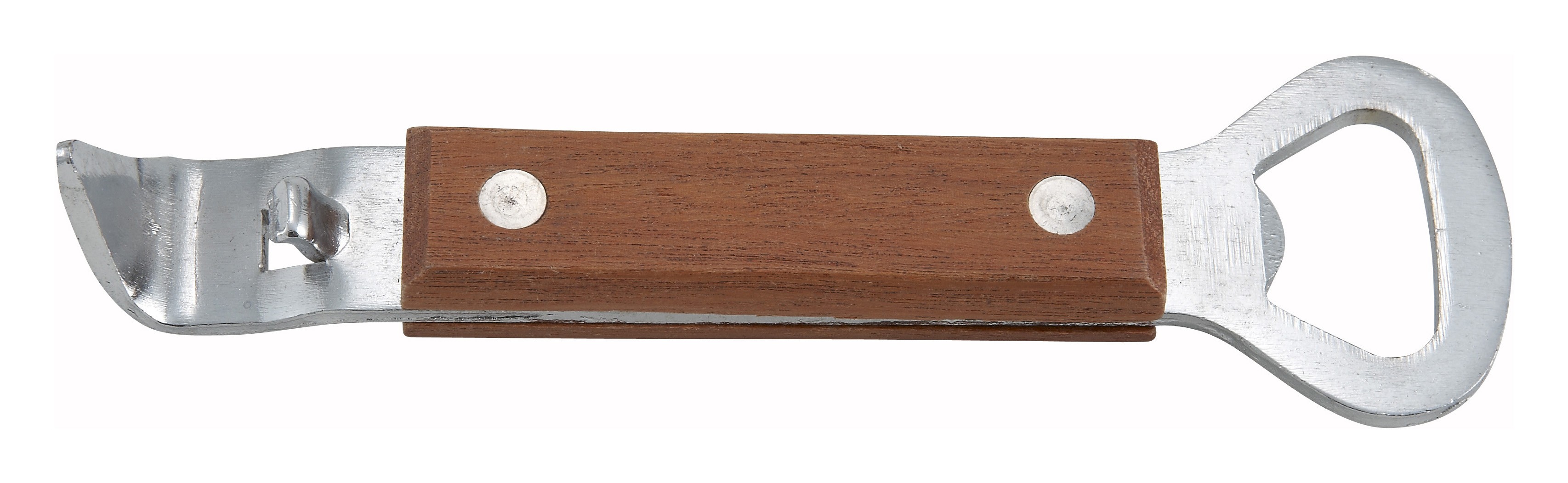 Winco CO-303 Stainless Steel Can Tapper/Bottle Opener with Wooden Handle 7"
