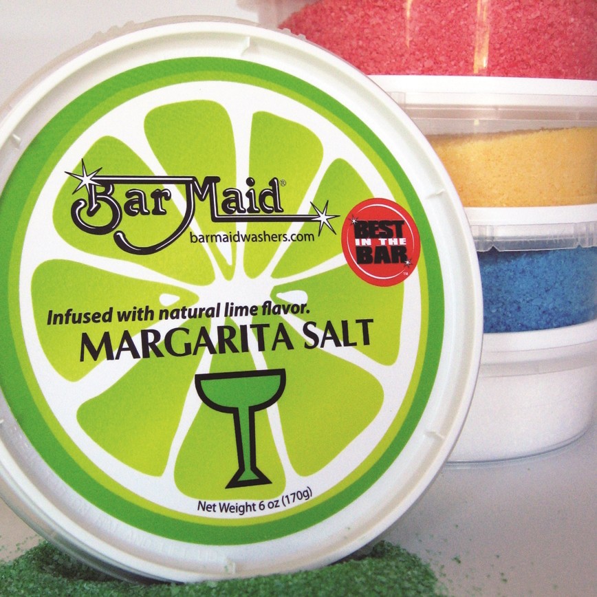Winco CR-102 Bar Maid White Margarita Rimming Salt 6 oz. Tub (12/Pack)