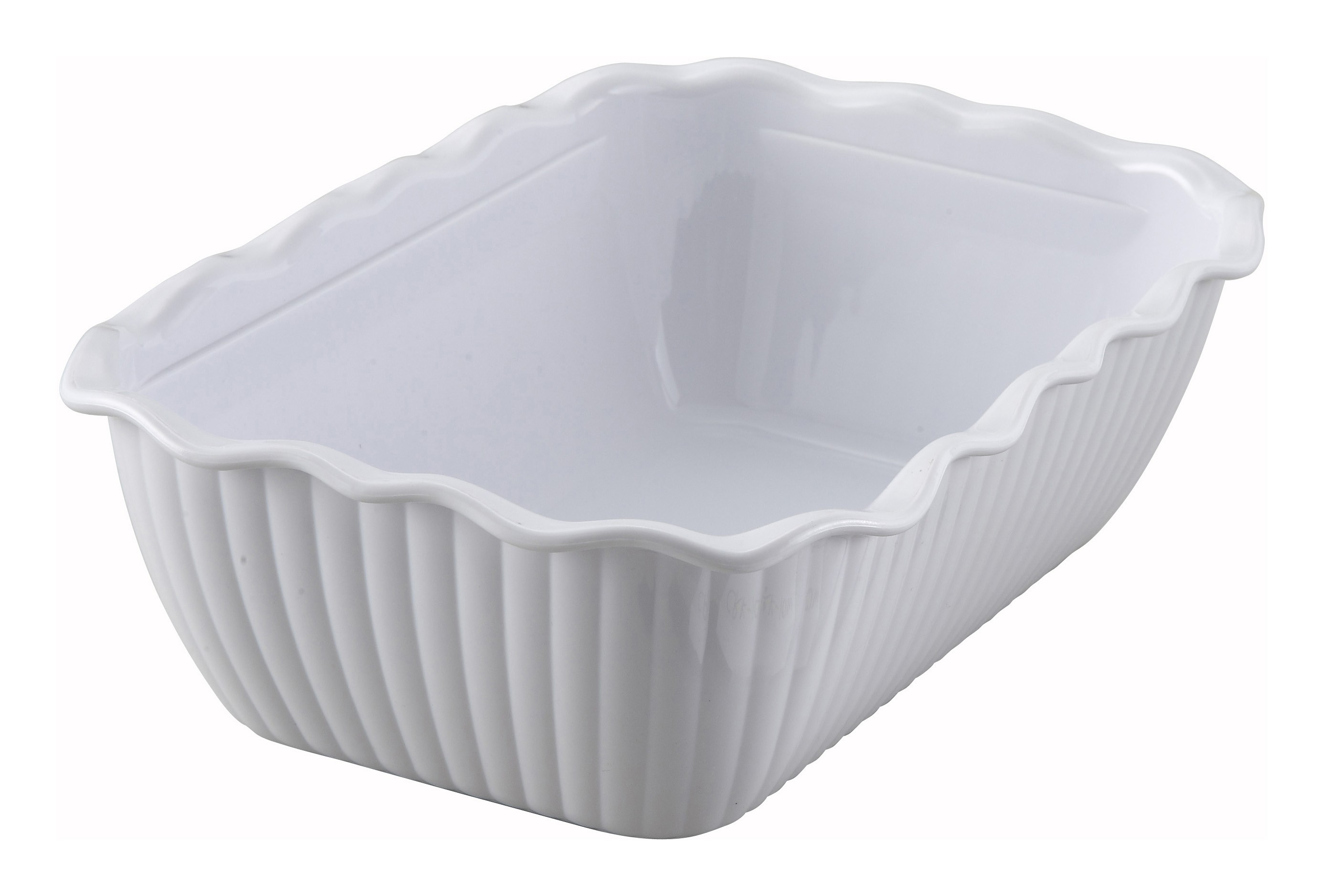 Winco CRK-10W White Food Storage Container/Crock 10" x 7" x 3"