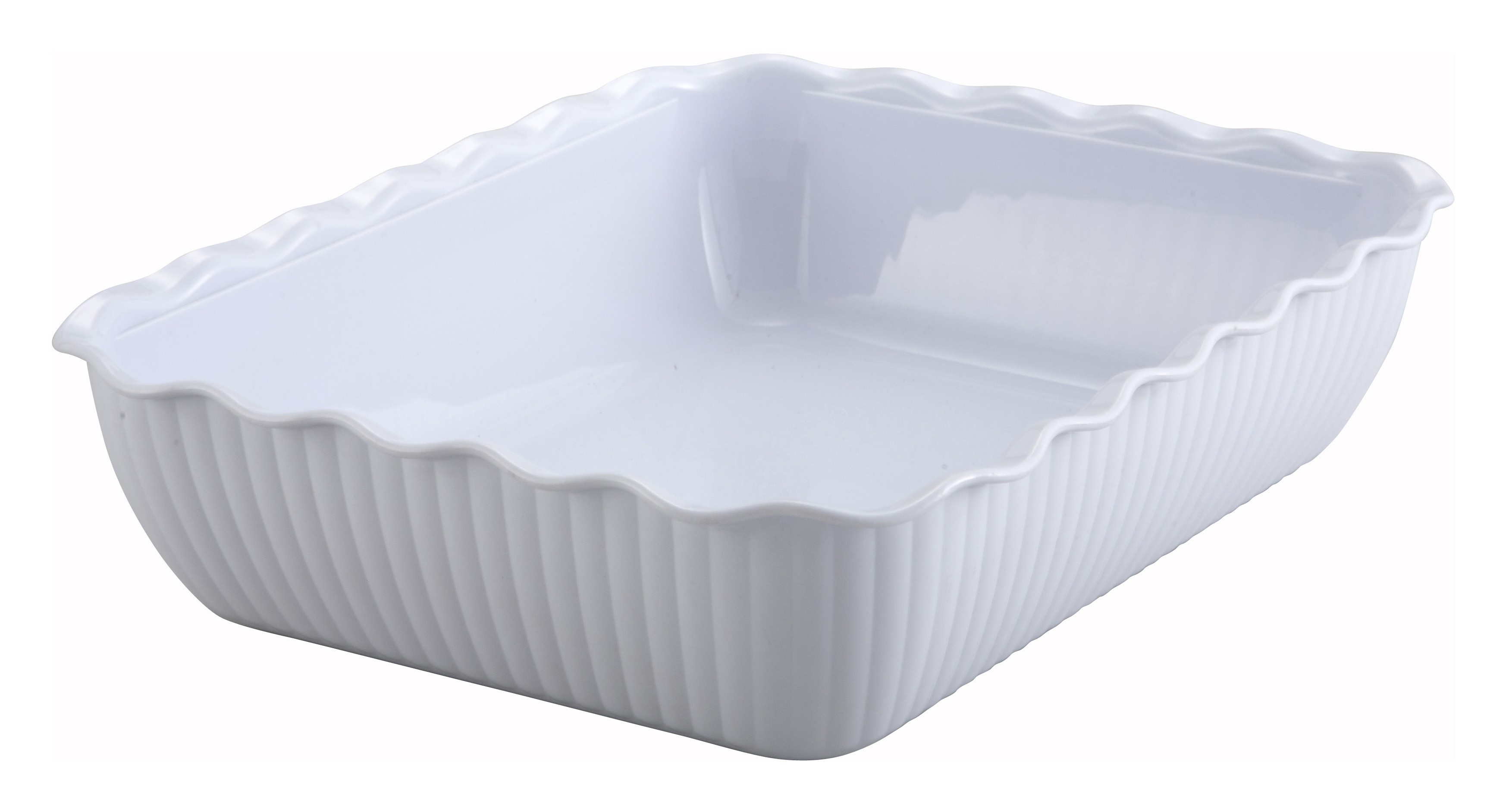 Winco CRK-13W White Food Storage Container/Crock 13 x 10" x 3"