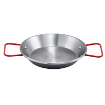 Winco CSPP-14 Polished Carbon Steel 14-1/8&quot; Paella Pan