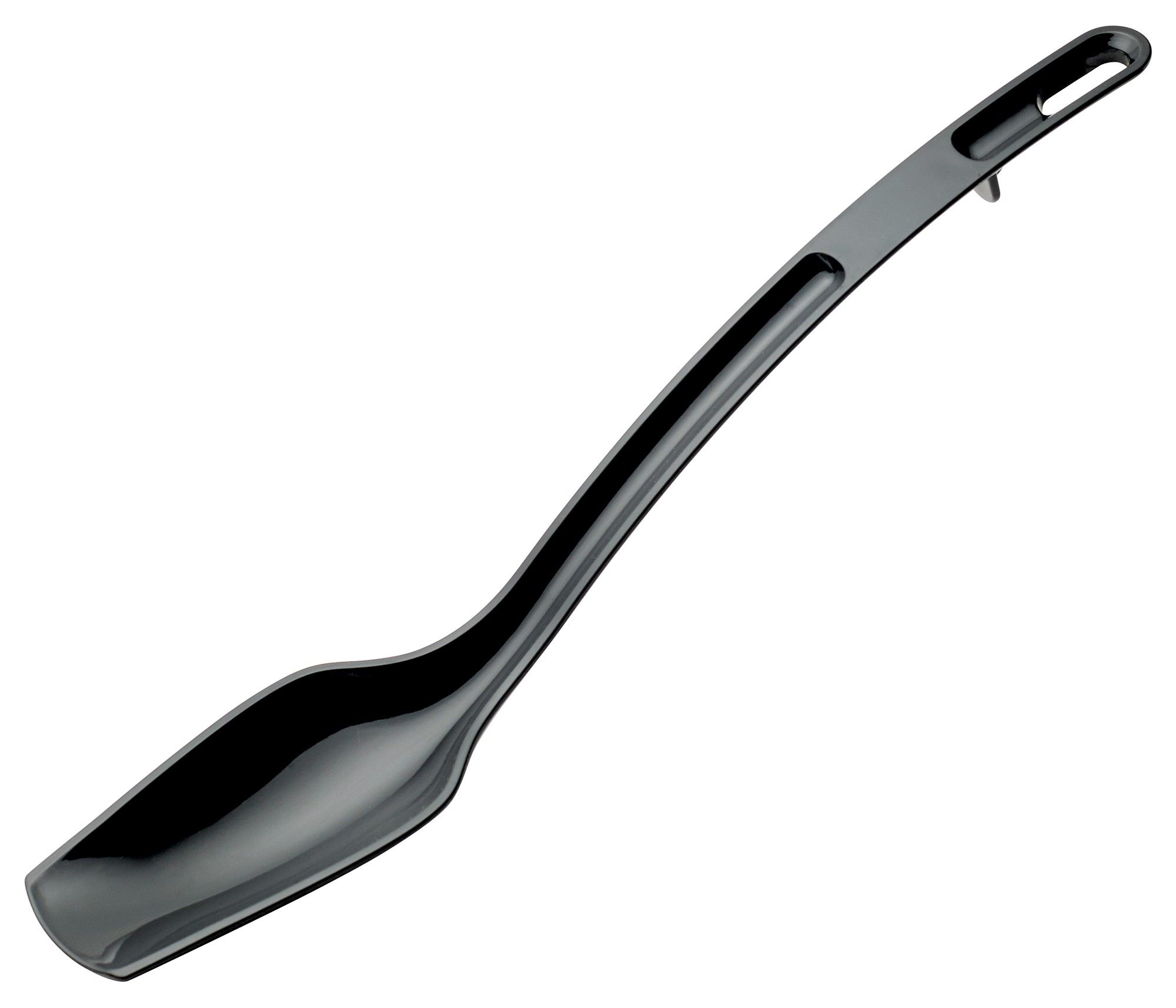 Winco CVBS-10K Black 10" Polycarbonate Curved Buffet Spoon 3/4 oz.