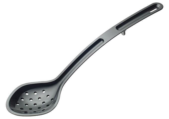 Winco CVPS-13K Black 13" Polycarbonate Perforated Serving Spoon