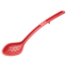 Winco CVPS-13R Red 13&quot; Polycarbonate Perforated Serving Spoon