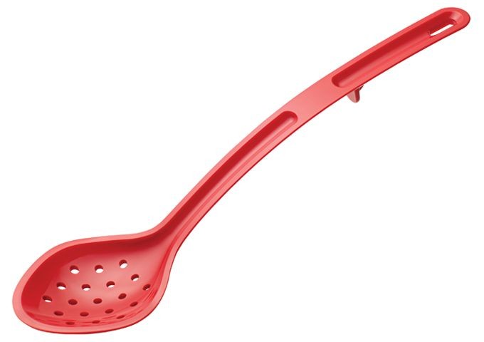 Winco CVPS-13R Red 13" Polycarbonate Perforated Serving Spoon