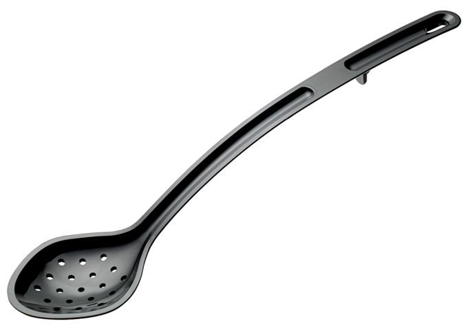 Winco CVPS-15K Black 15" Polycarbonate Perforated Serving Spoon