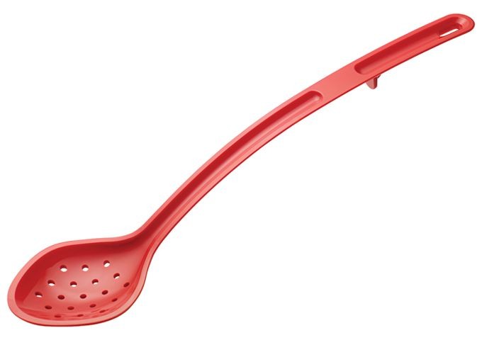 Winco CVPS-15R Red 15" Polycarbonate Perforated Serving Spoon