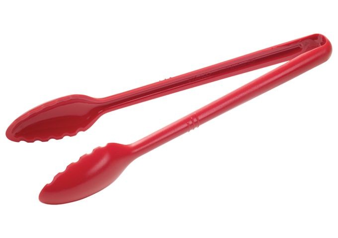 Winco CVST-12R Red 12" Polycarbonate Serving Tongs