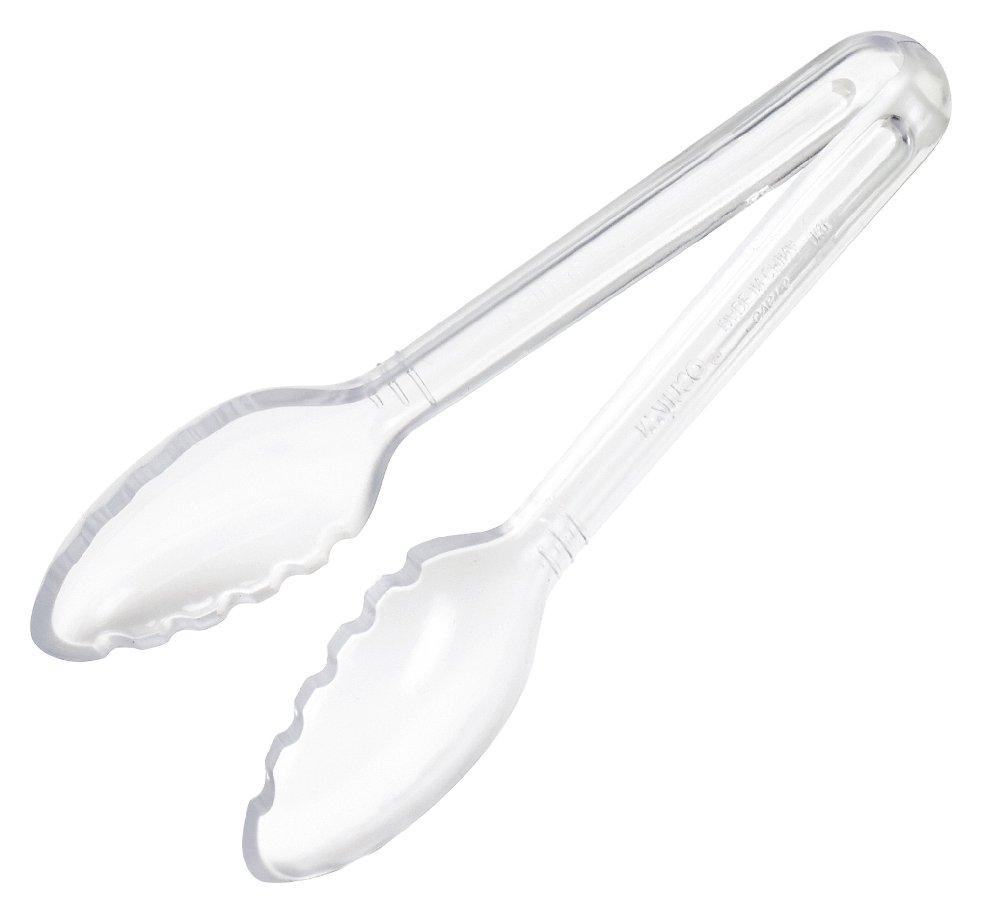 Winco CVST-6C Clear 6" Polycarbonate Serving Tongs