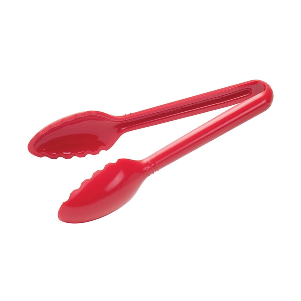 Winco CVST-6R Red 6" Polycarbonate Serving Tongs
