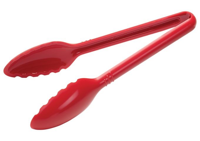 Winco CVST-9R Red 9" Polycarbonate Serving Tongs