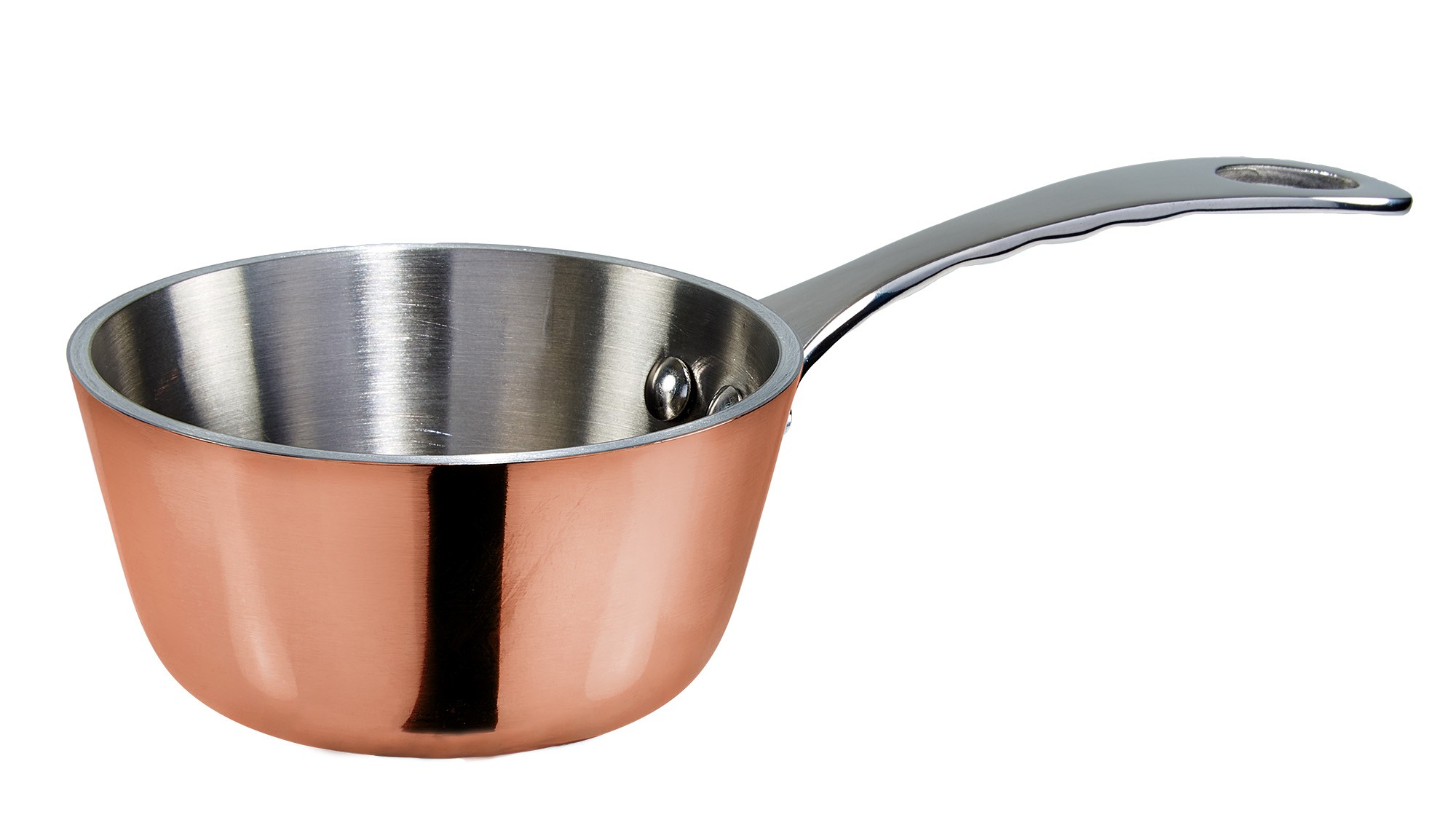 Winco DCSC-3C 3" Try-Ply Copper Plated 5 oz. Mini Saucier