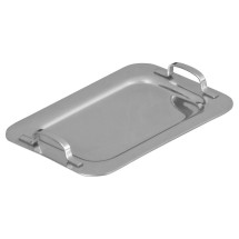 Winco DDSH-101S Stainless Steel 6-5/8&quot; x 4-1/4&quot; Mini Serving Platter with Handle