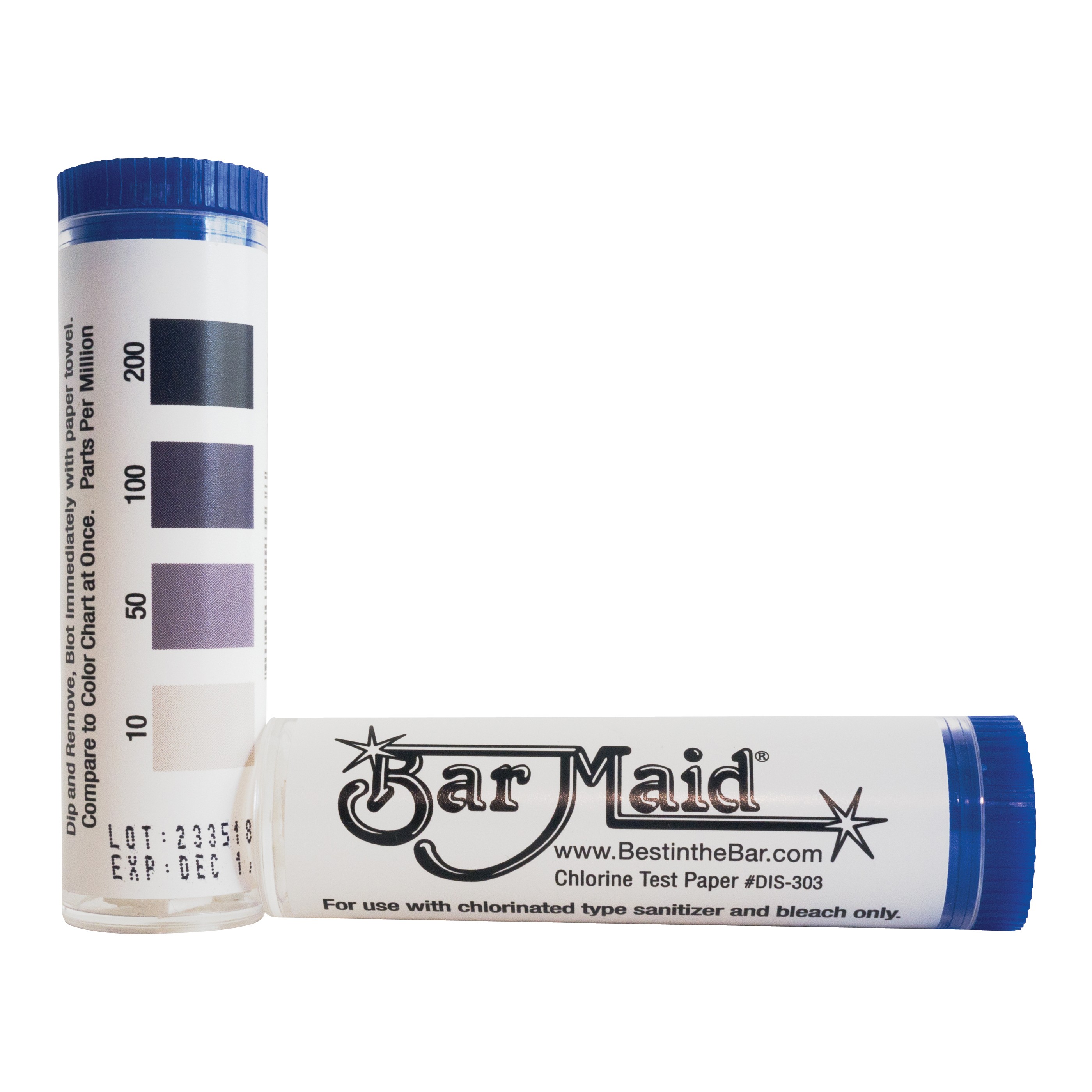 Winco DIS-303 Bar Maid Chlorine Strips in Vial
