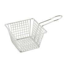Winco FBM-554S Square Stainless Steel Mini Fry Basket 5" x 5" x 4"