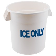 Winco FCW-10 ICE ICE ONLY White Polyethylene 10 Gallon Container