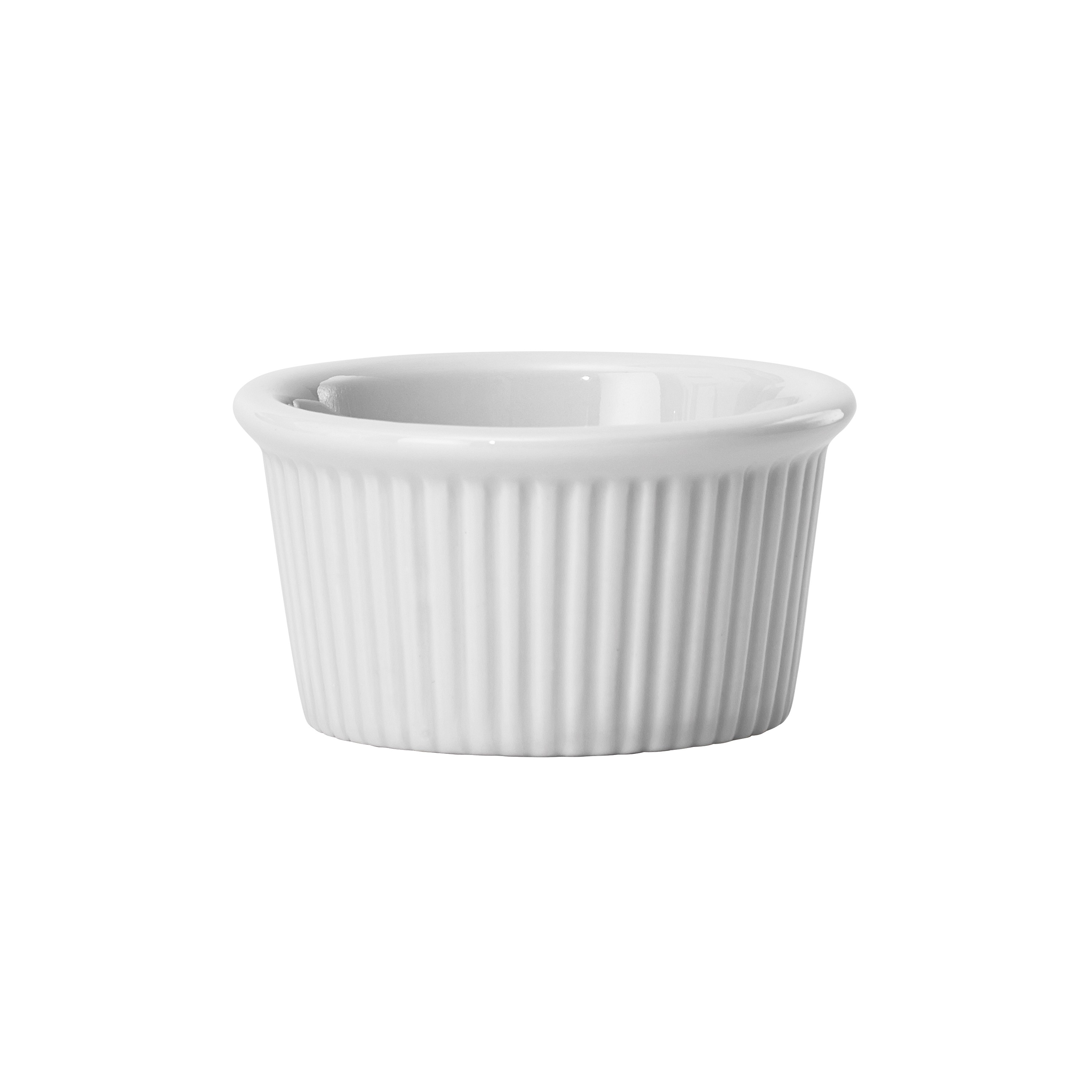 Winco FRR-275 Porcelain Fluted Ramekin 2-3/4 oz. - 4 dozen