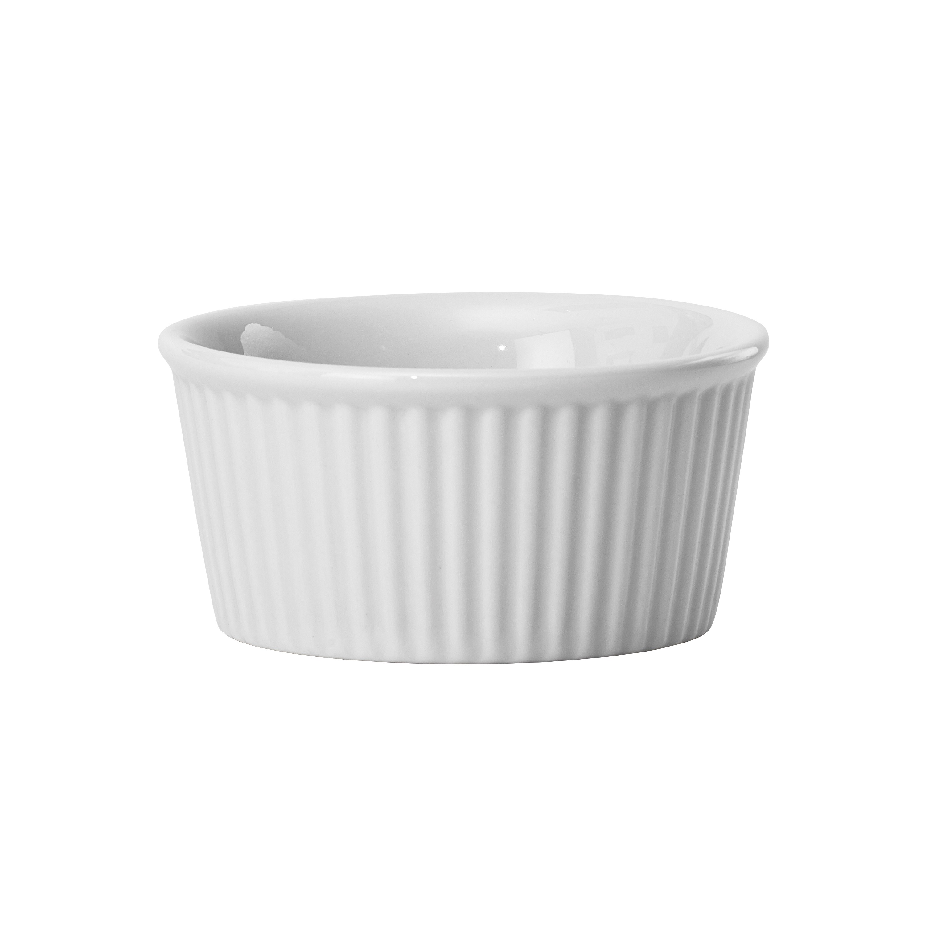 Winco FRR-6 Porcelain Fluted Ramekin 6 oz. - 3 dozen