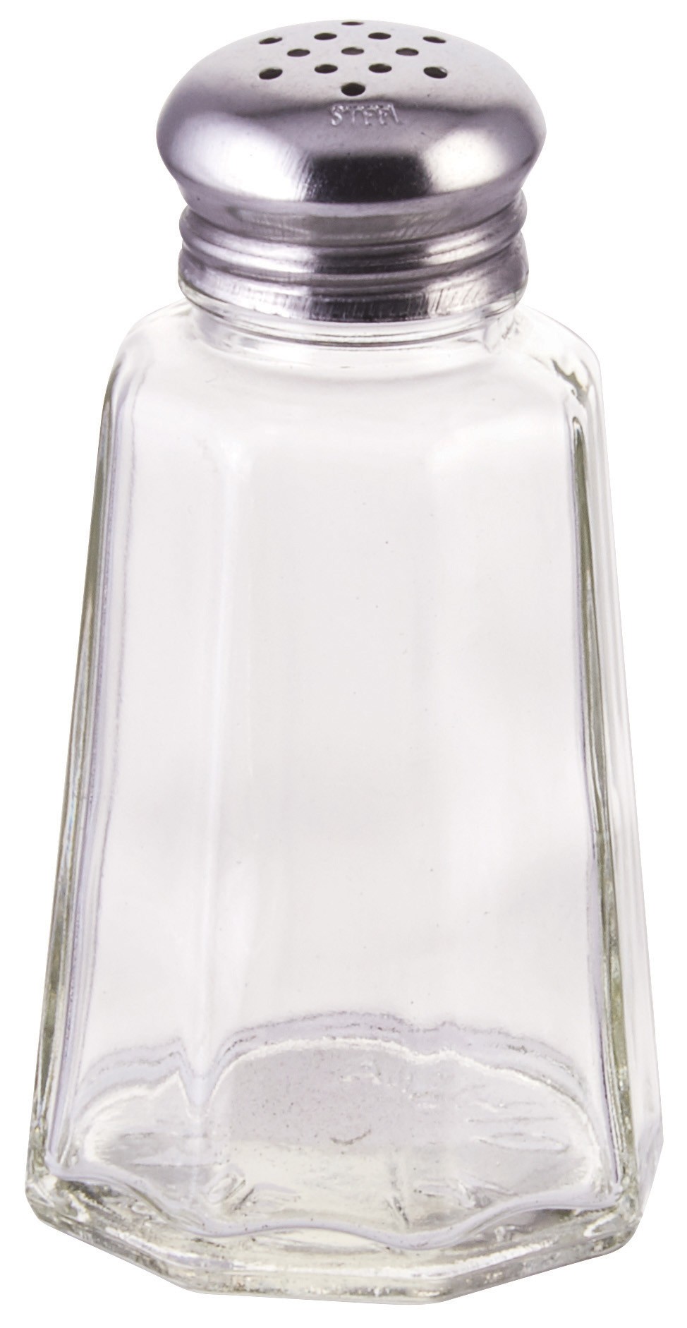 Winco G-106 Paneled 2 oz. Glass Salt Shaker with Mushroom Top
