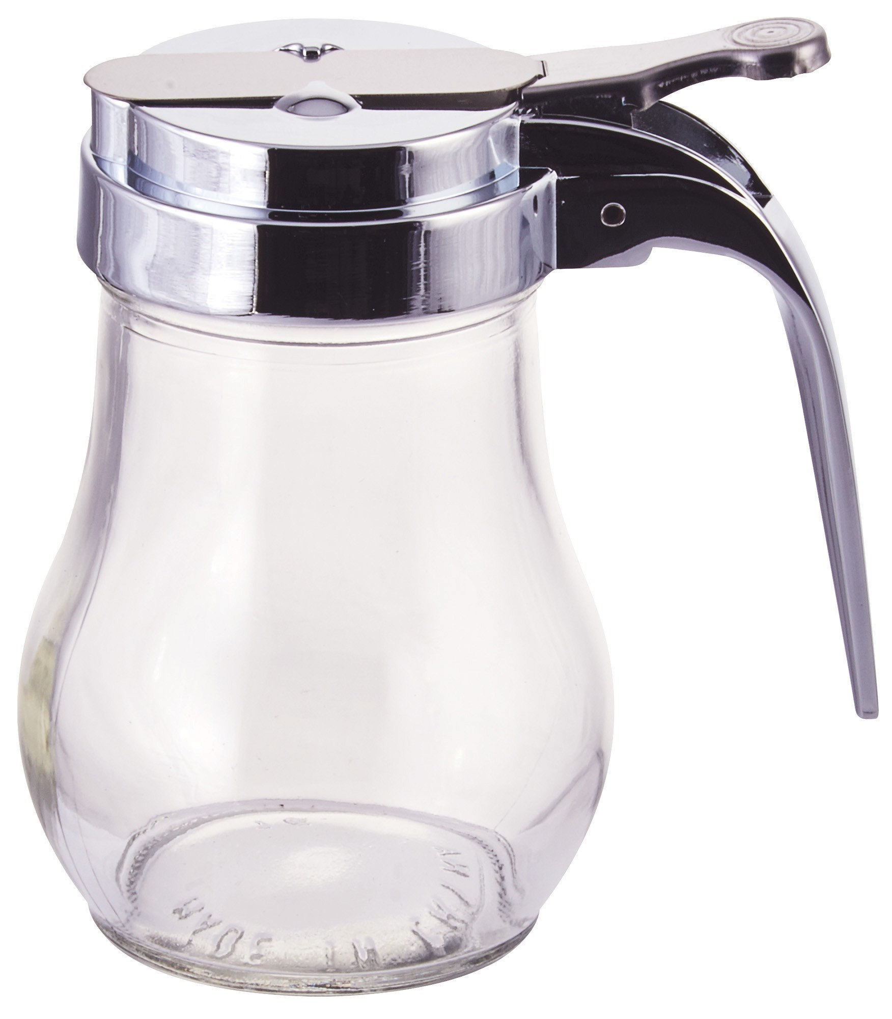 Winco G-115 Clear Glass 6 oz. Syrup Dispenser