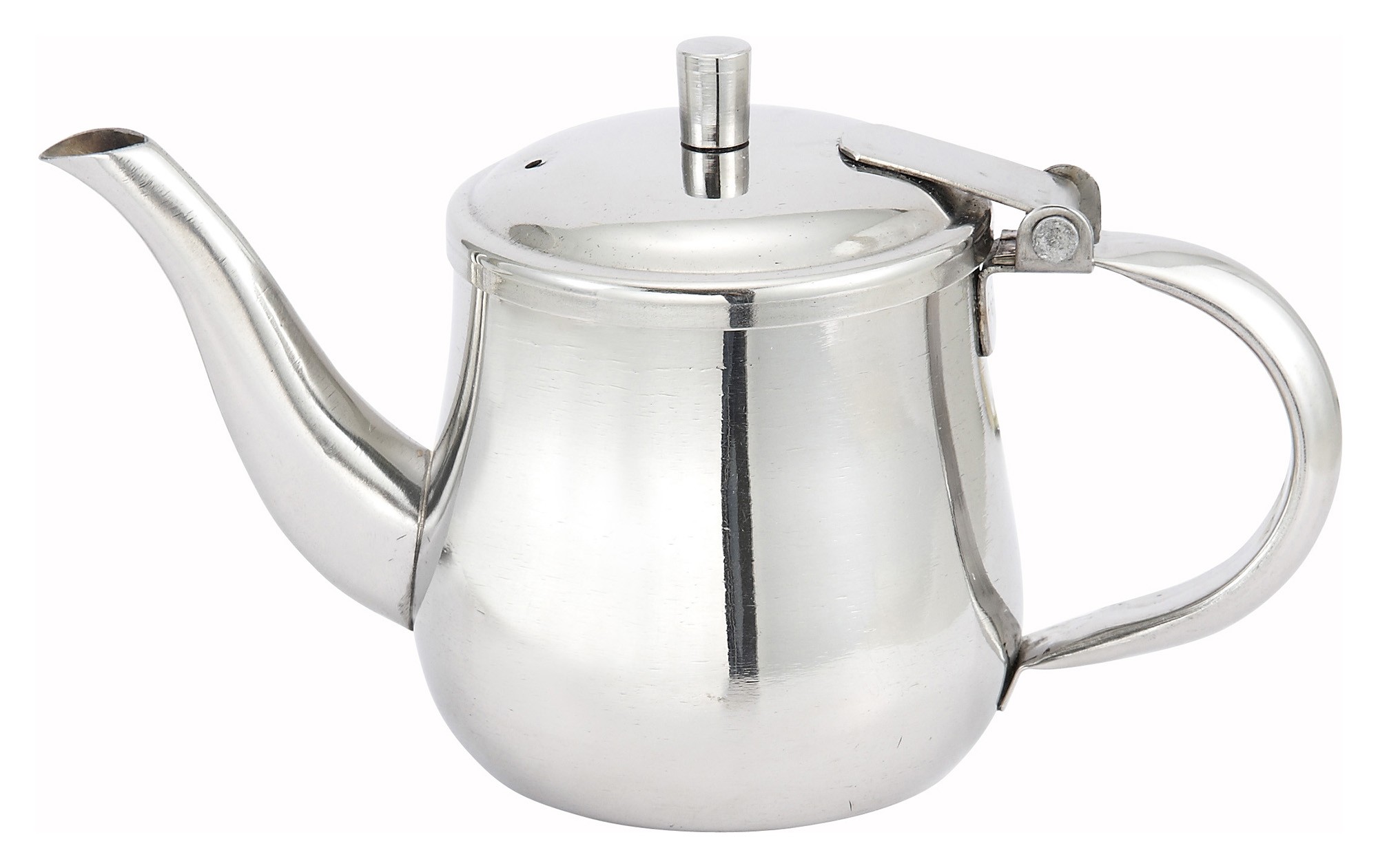 Winco GS-10 Stainless Steel 10 oz. Gooseneck Server with Cover