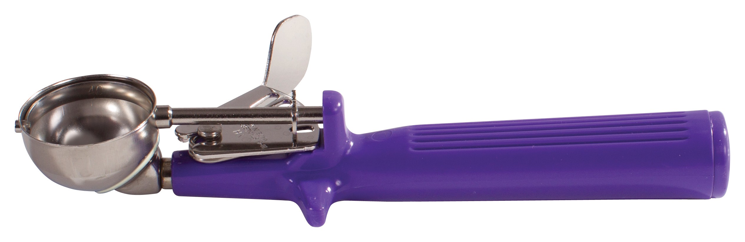 Winco ICOP-40 Ice Cream Disher with One Piece Purple Handle, Size 40
