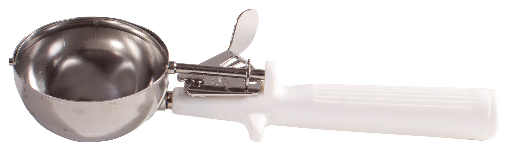 Winco ICOP-6 Ice Cream Disher with One Piece White Handle, Size 6
