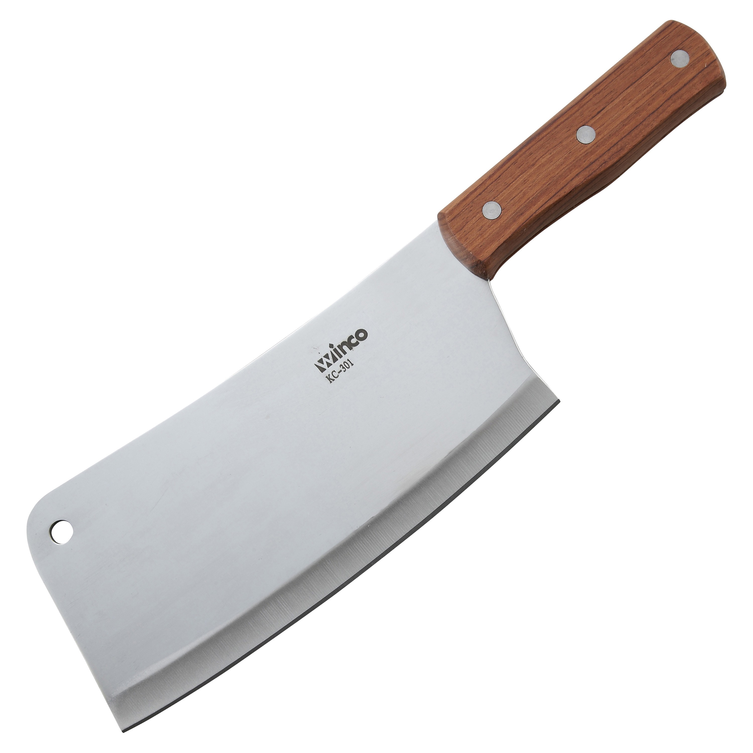 Winco KC-301 Heavy-Duty Chinese Cleaver with Wooden Handle 8"