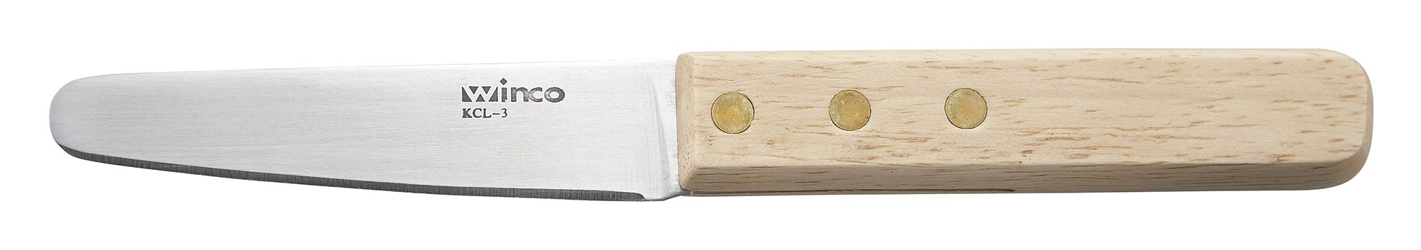 Winco KCL-3 Oyster/Clam Knife with Wooden Handle 3-1/2"