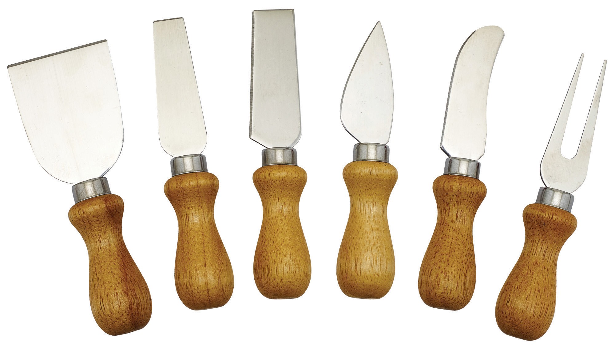 Winco KCS-6W 6-Piece Cheese Knife Set with Wooden Handle
