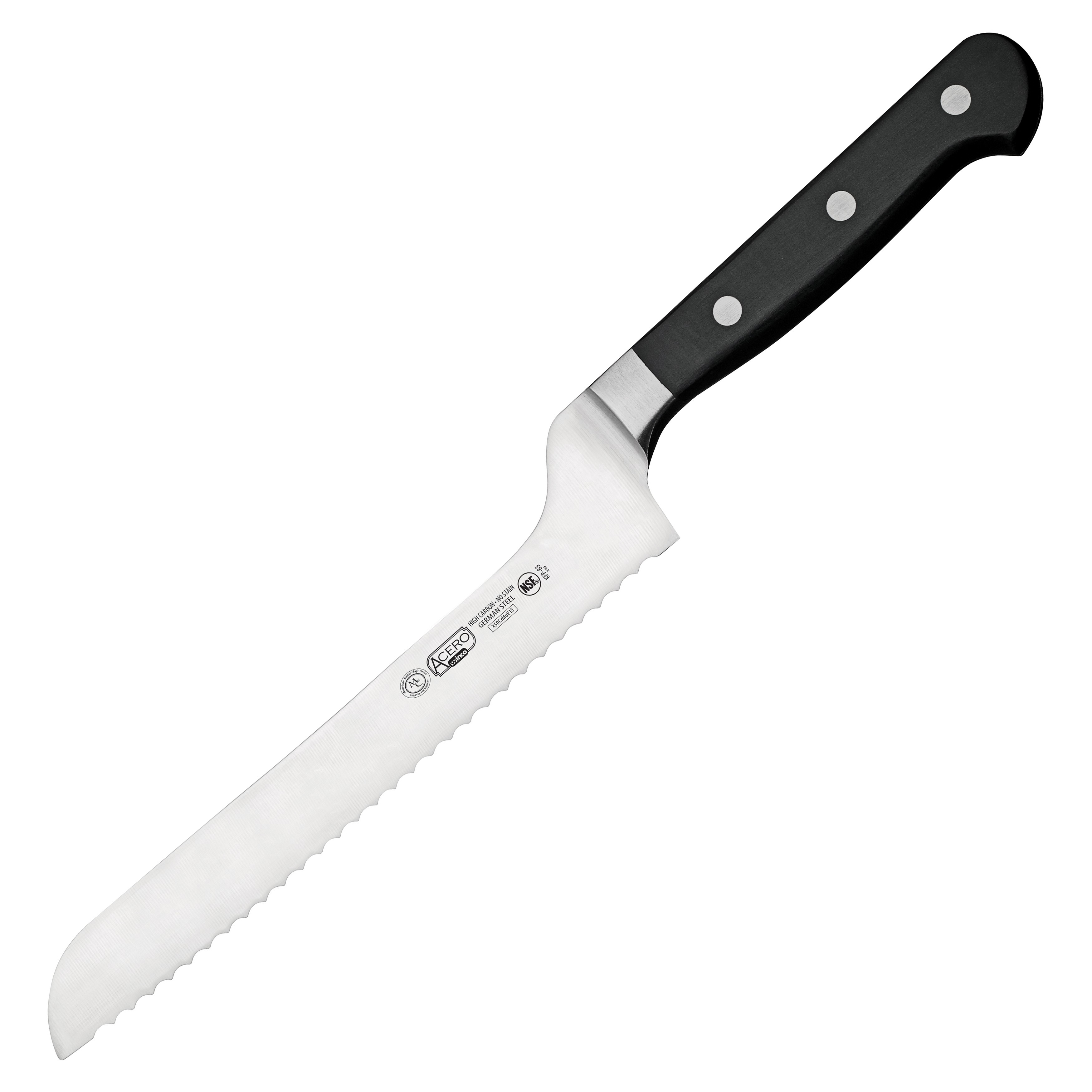 Winco KFP-83 Offset Bread Knife 8"