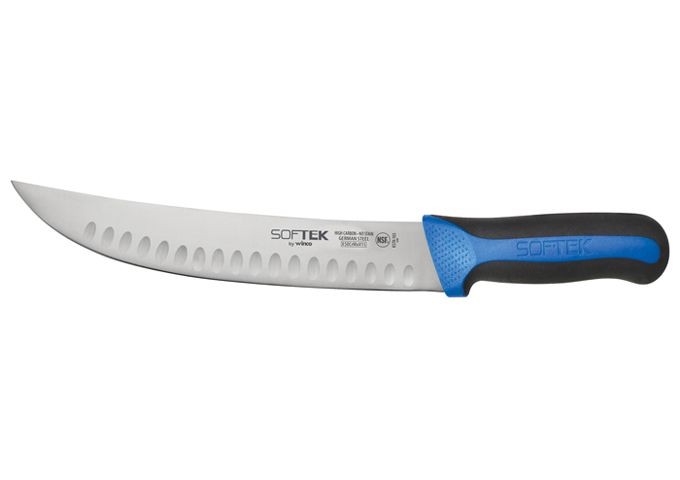 Winco KSTK-103 SofTek 10" Hollow Ground Cimeter Knife with Soft Grip Handle