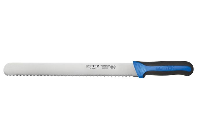 Winco KSTK-121 SofTek 12" Wavy Edge Slicer Knife with Soft Grip Handle