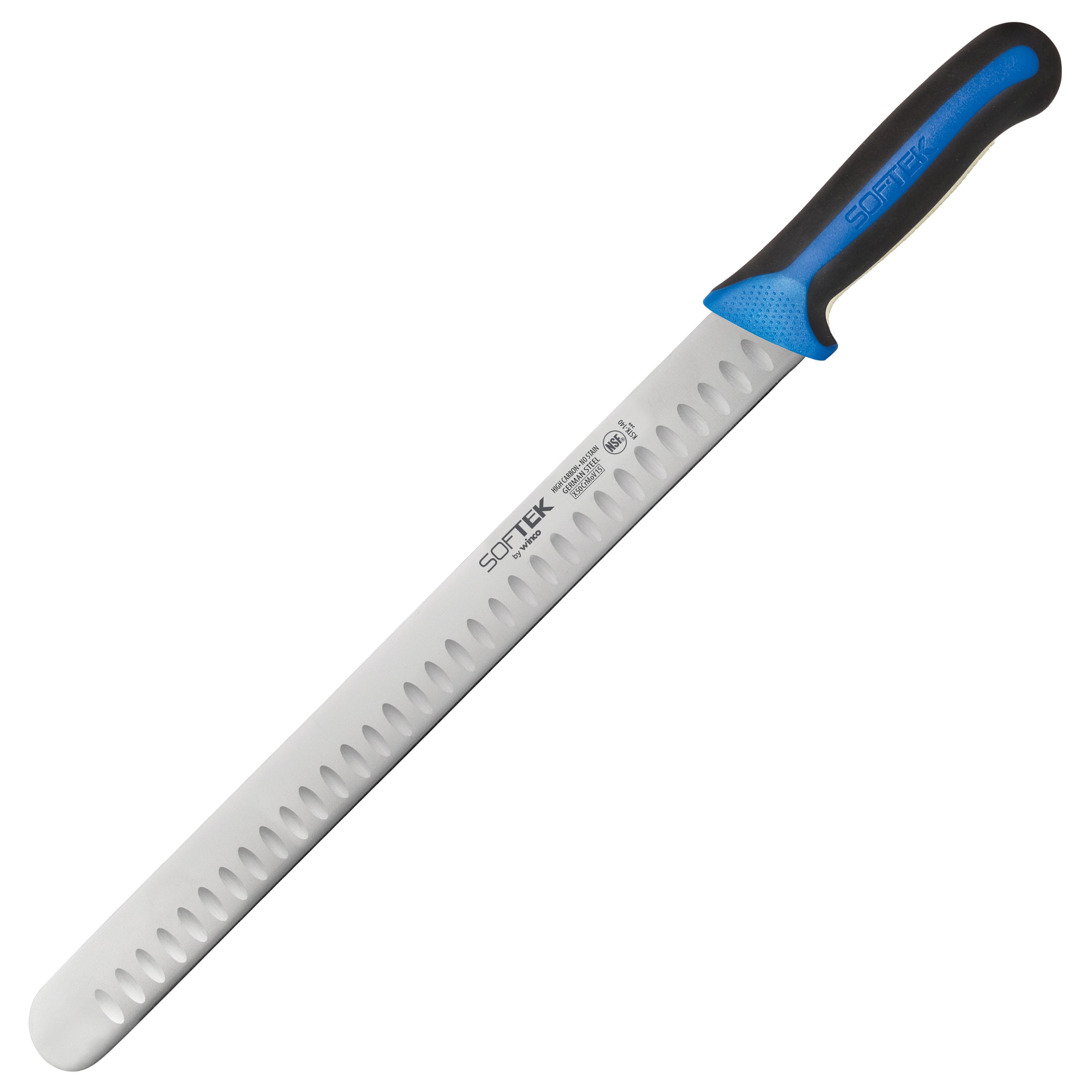 Winco KSTK-140 SofTek 14" Hollow Ground Slicer Knife with Soft Grip Handle