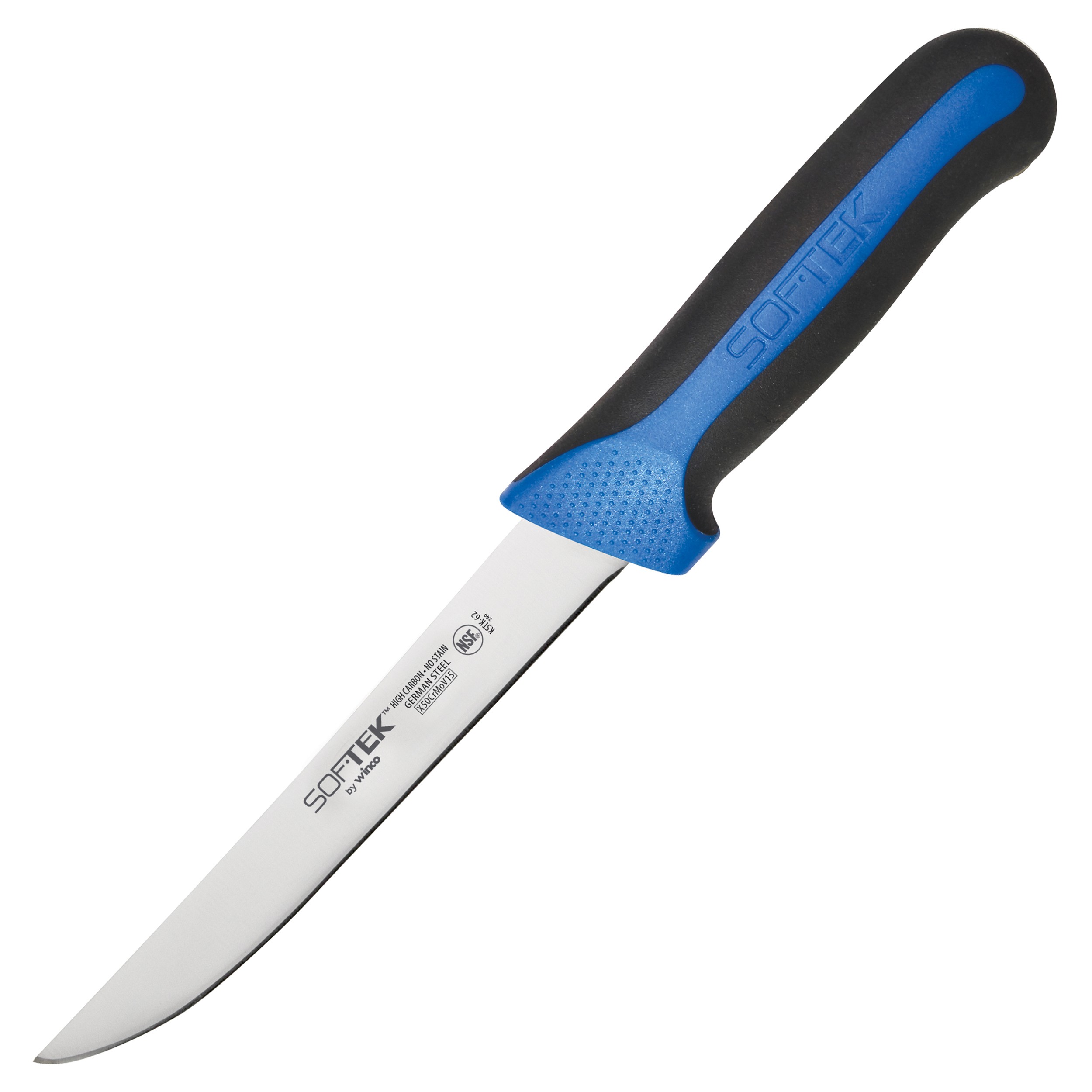 Winco KSTK-62 SofTek 6" Wide Boning Knife with Soft Grip Handle