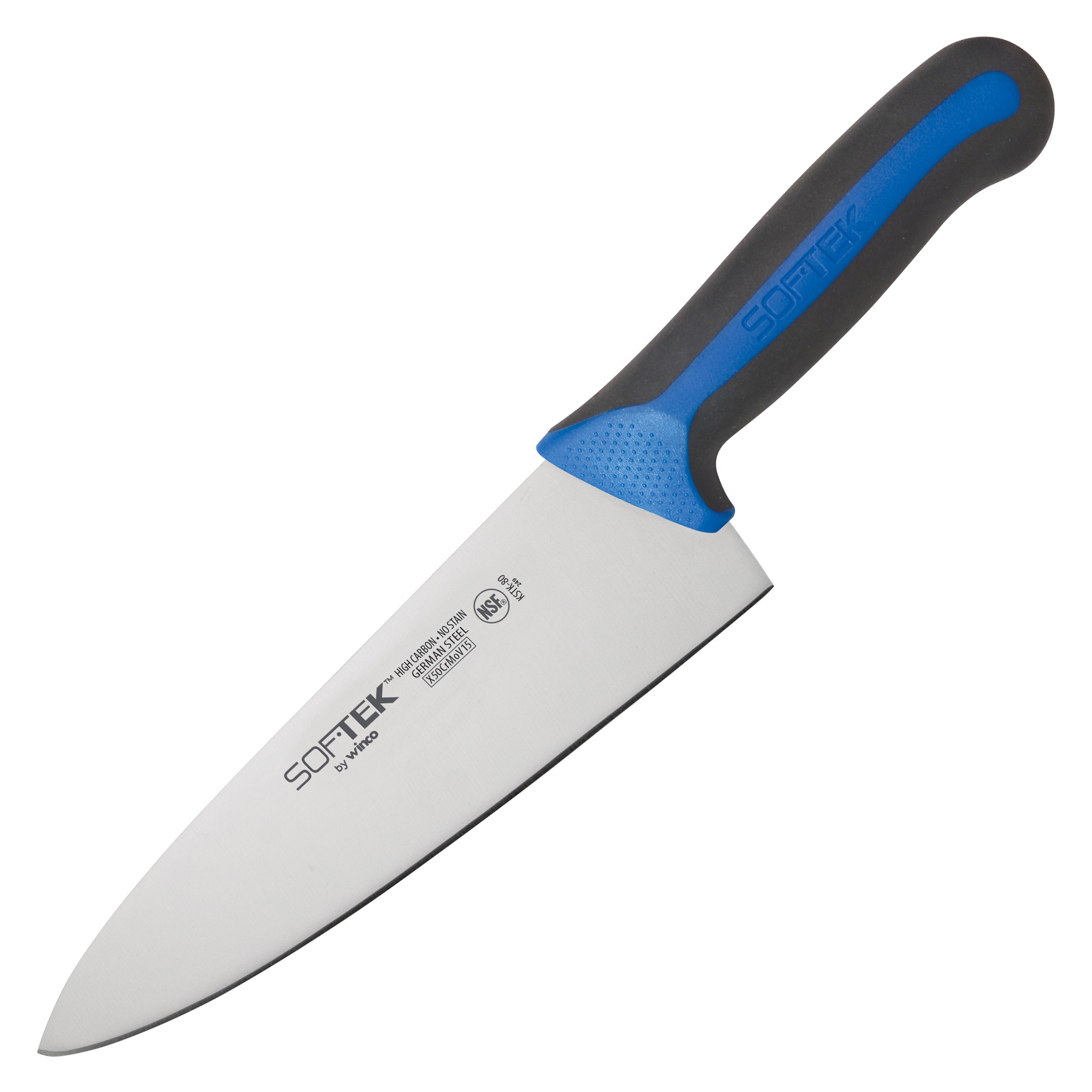 Winco KSTK-80 SofTek 8" Chef's Knife with Soft Grip Handle