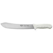 Winco KWP-102 Stal Stamped 10&quot; Butcher Knife, White Handle