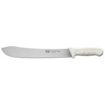 Winco KWP-124 Stal Stamped 12&quot; Butcher Knife, White Handle