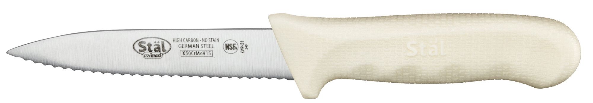Winco KWP-31 3-1/2" Serrated Paring Knife