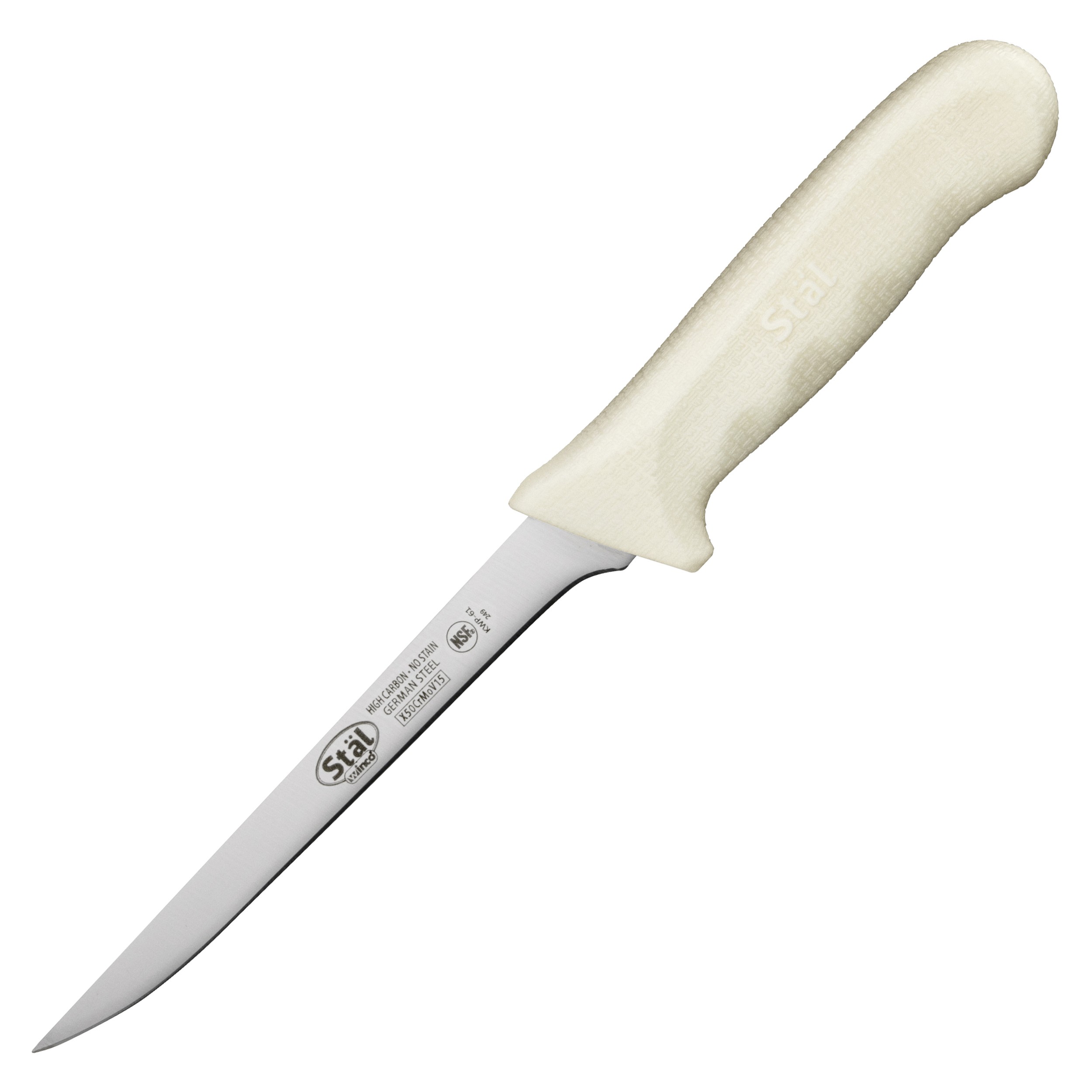 Winco KWP-61 High Carbon Steel Narrow Stiff Boning Knife 6"