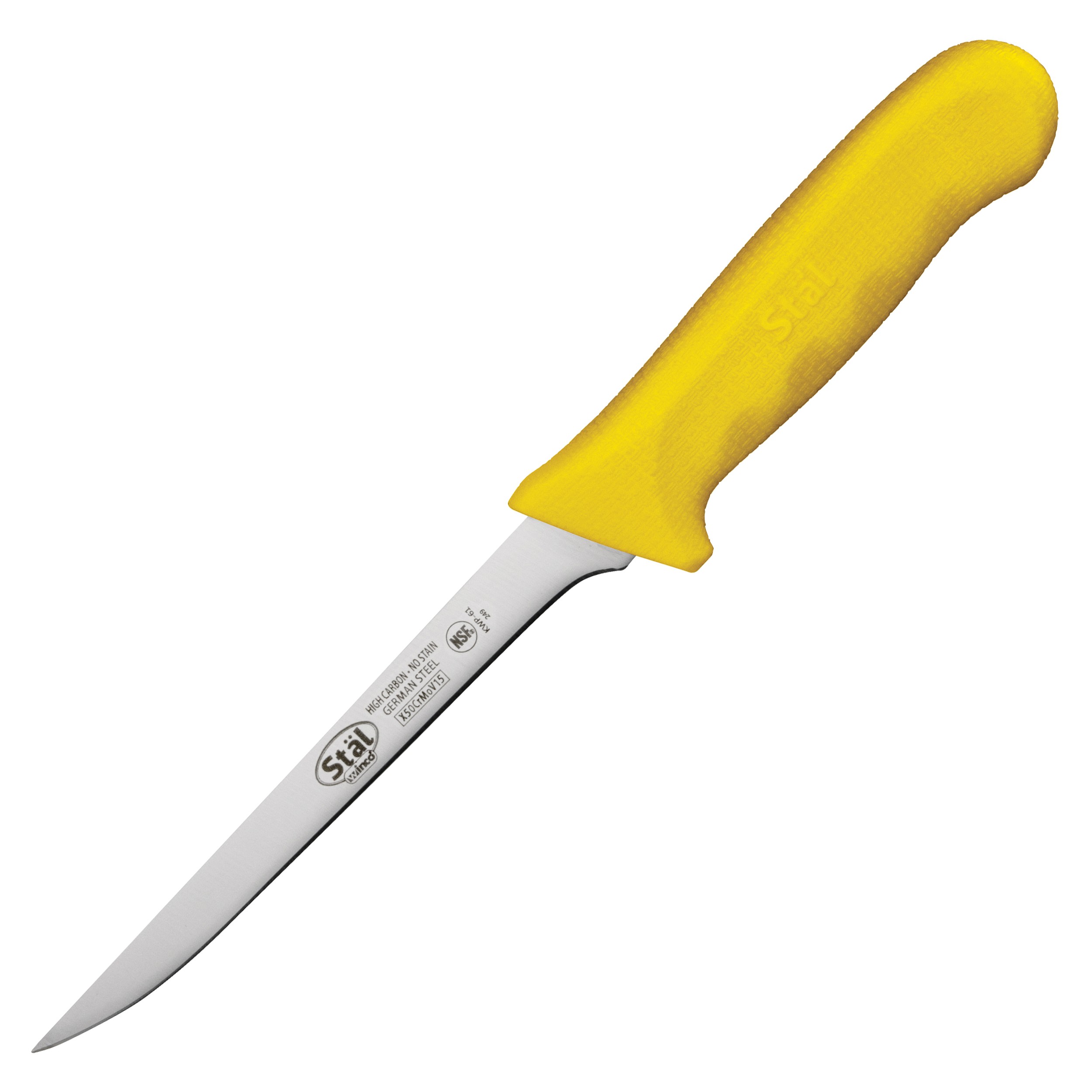 Winco KWP-61Y Narrow 6" Boning Knife with Yellow Handle