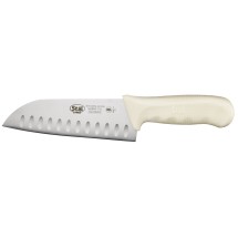 Winco KWP-70 7&quot; Santoku Knife with White Handle