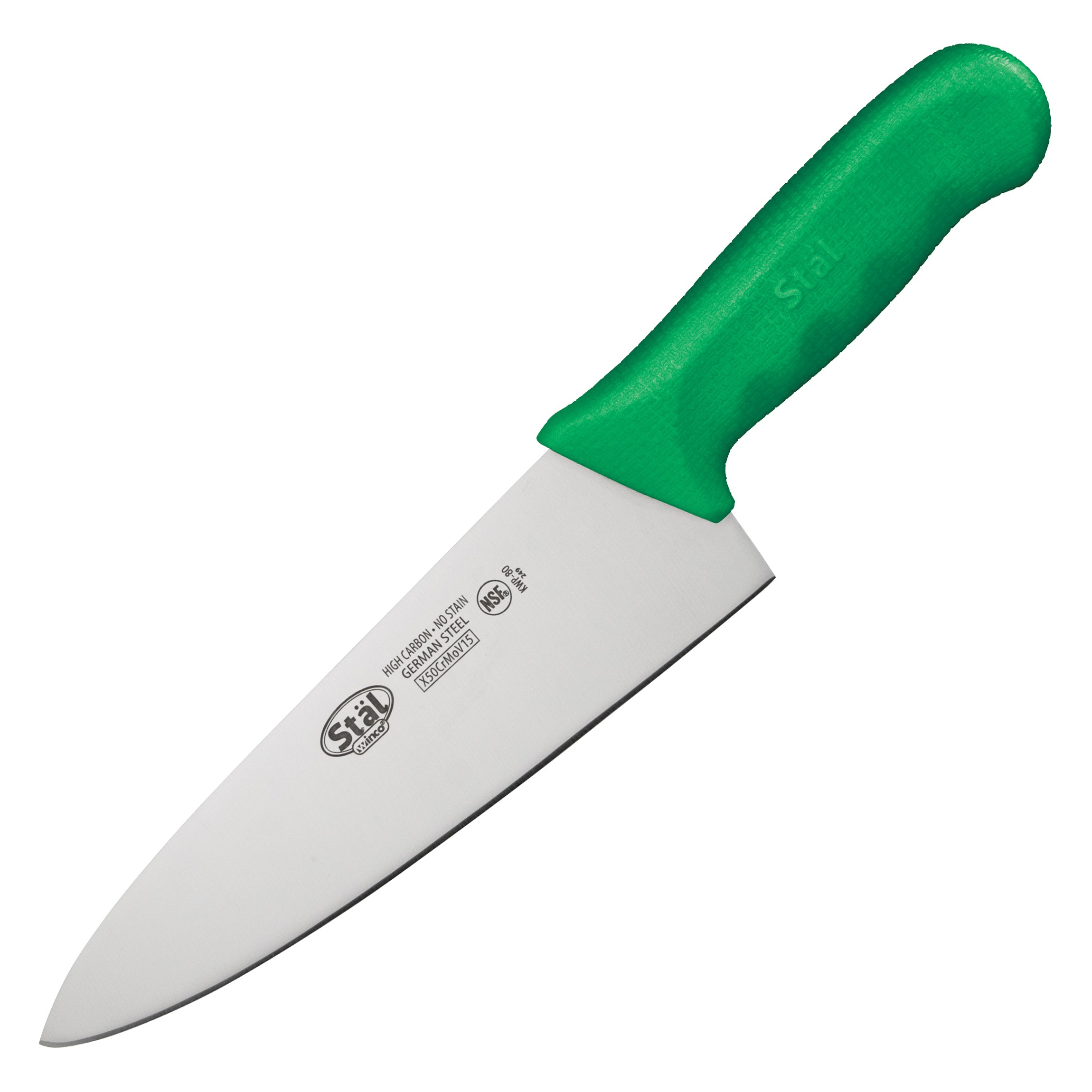 Winco KWP-80G 8" Cook's Knife with Green Handle