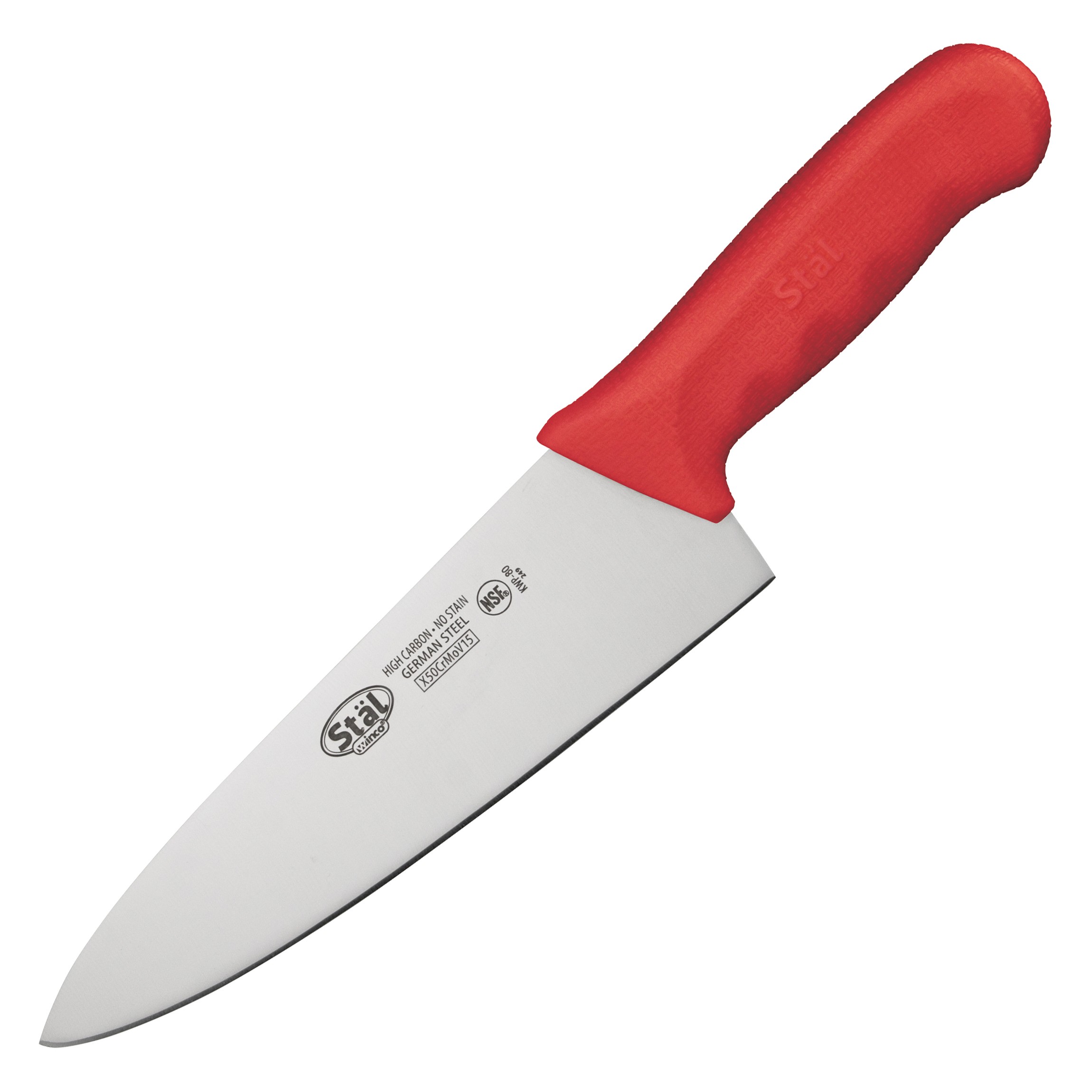Winco KWP-80R 8" Cook's Knife with Red Handle